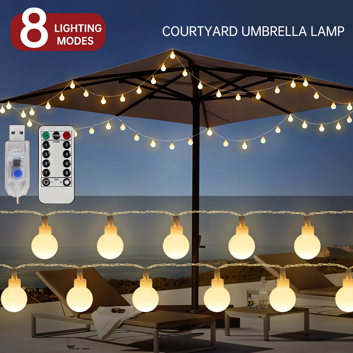 USB LED Ball String Lights 6M  - Led Fairy String Lights ulasan dan harga