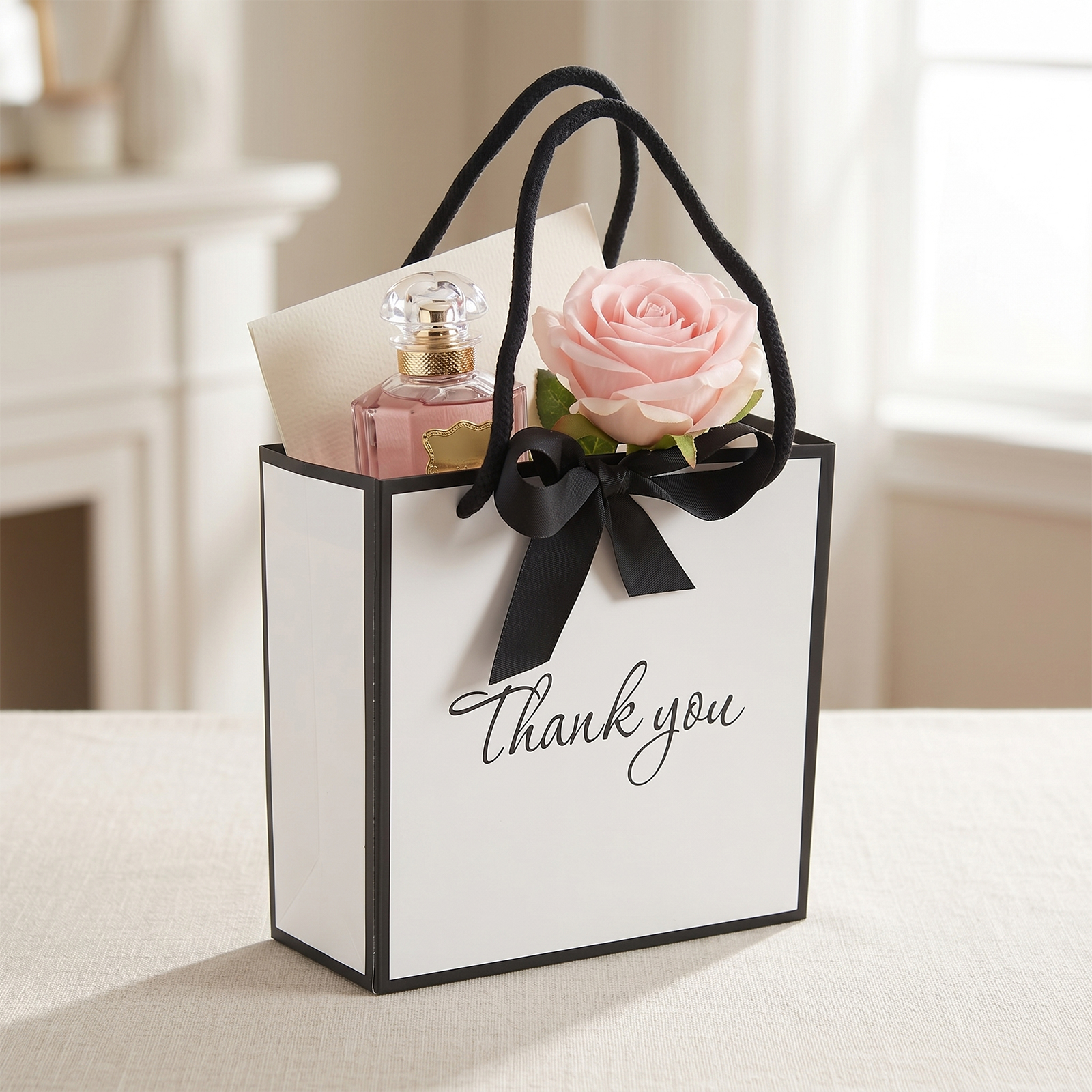 50Pcs Thank You Gift Bag with  - Ribbon Bow Gift ulasan dan harga