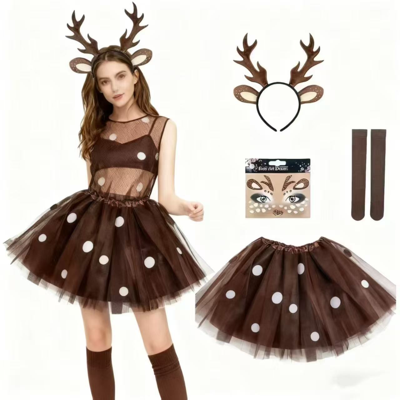 Reindeer Costume Set Antler He - Reindeer Antlers Headband ulasan dan harga