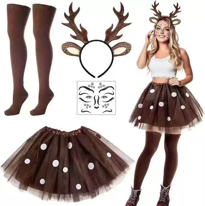 Reindeer Costume Set Antler He - Reindeer Antlers Headband ulasan dan harga