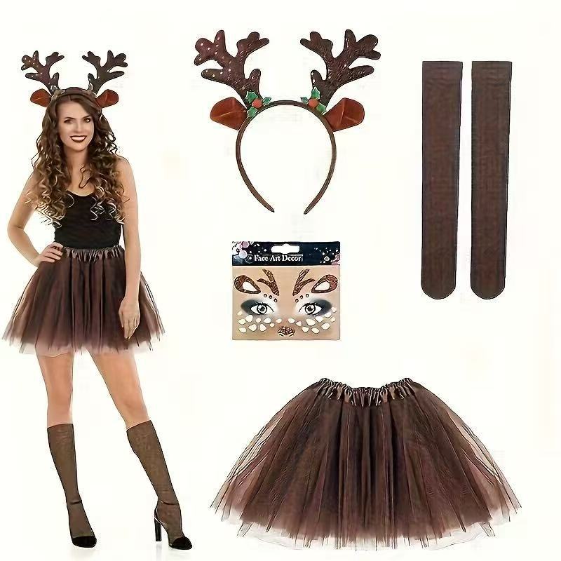 Reindeer Costume Set Antler He - Reindeer Antlers Headband ulasan dan harga