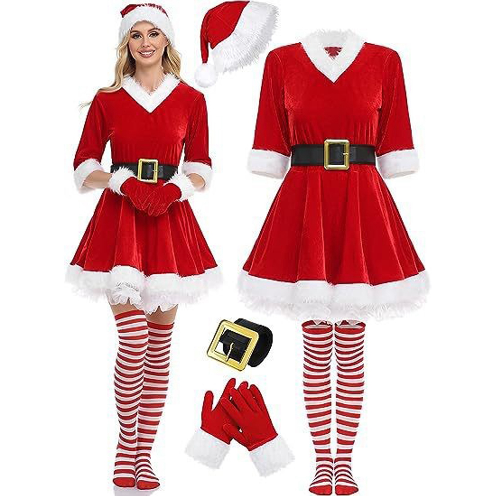 Christmas Dress for Adults Red - Elf Costume Christmas ulasan dan harga
