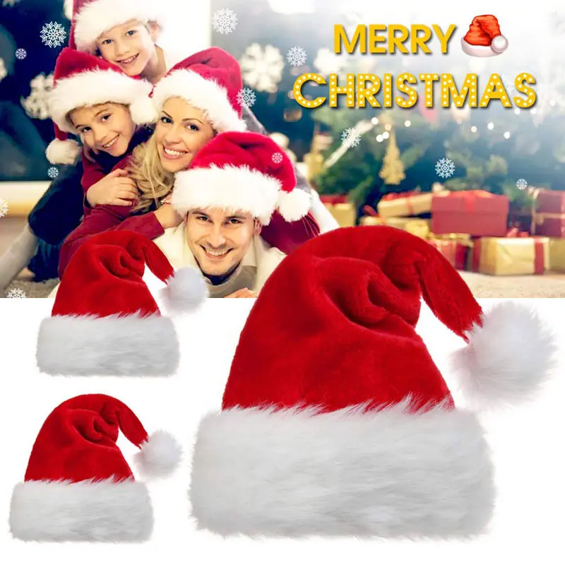 Christmas Santa Hat Xmas Long  - Santa Hat Plush ulasan dan harga