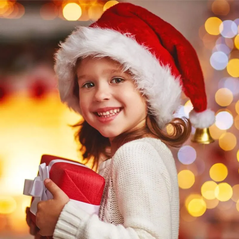 Christmas Santa Hat Xmas Long  - Santa Hat Plush ulasan dan harga