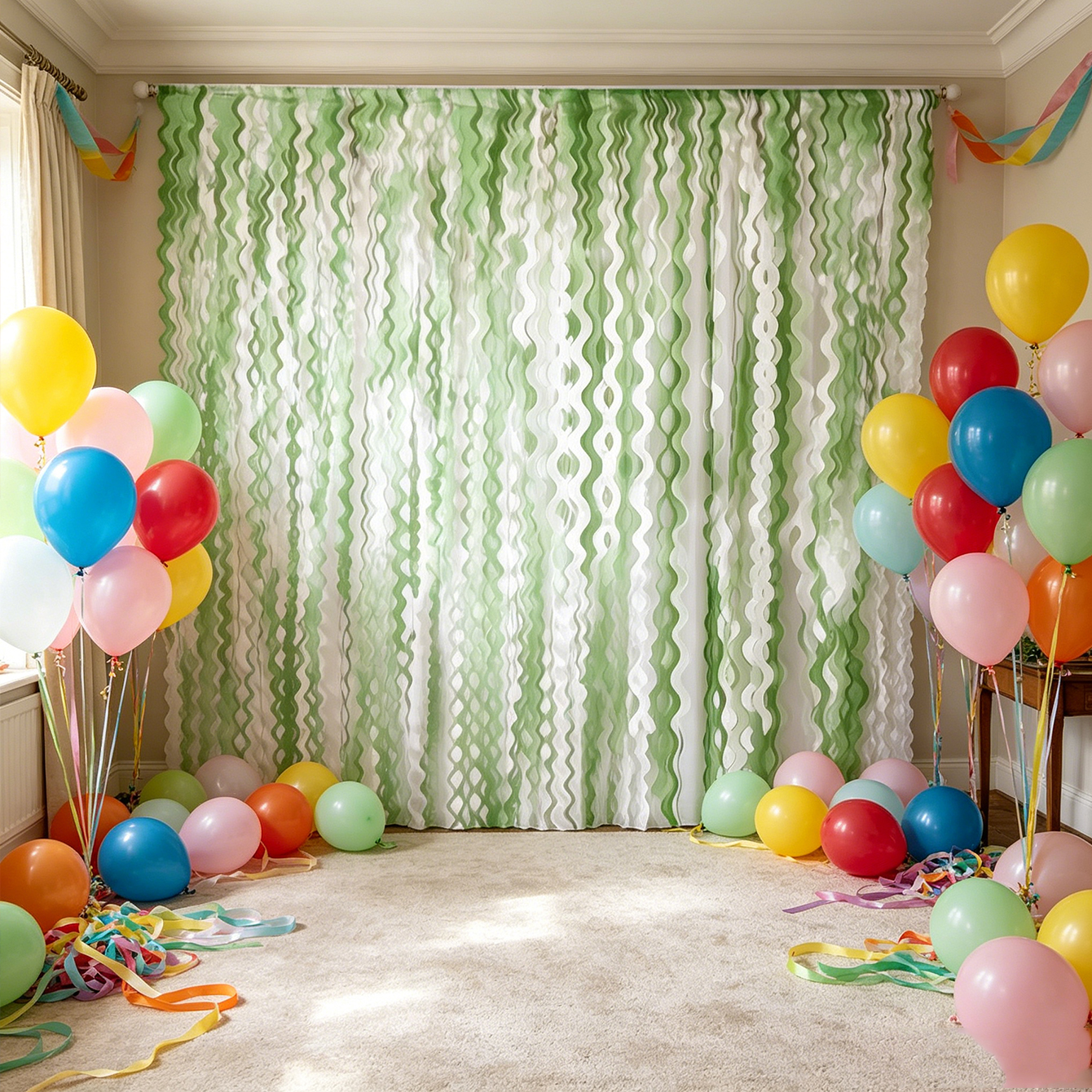 2PCS Sage Green Wavy Foil Frin - Tinsel Garland Decoration ulasan dan harga