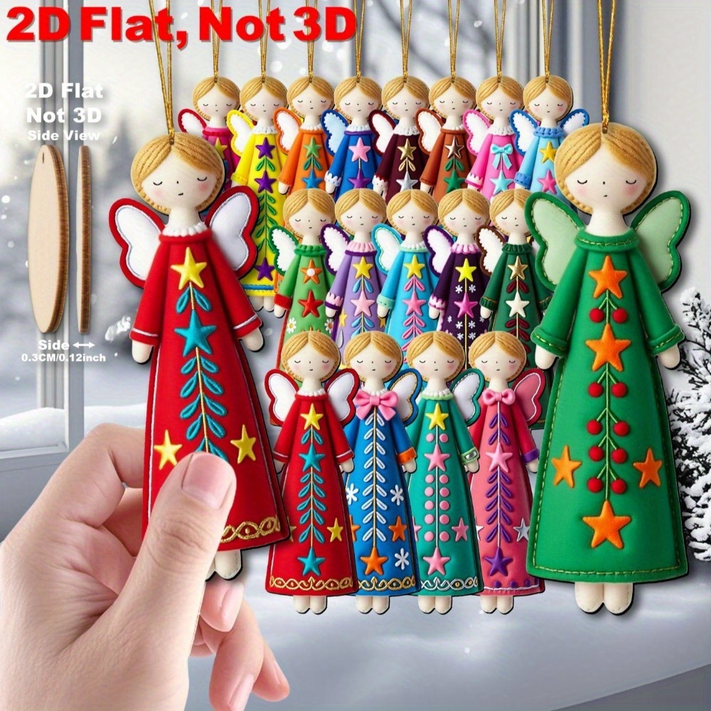 16Pcs Colorful Angel Ornaments - Star Tree Topper ulasan dan harga