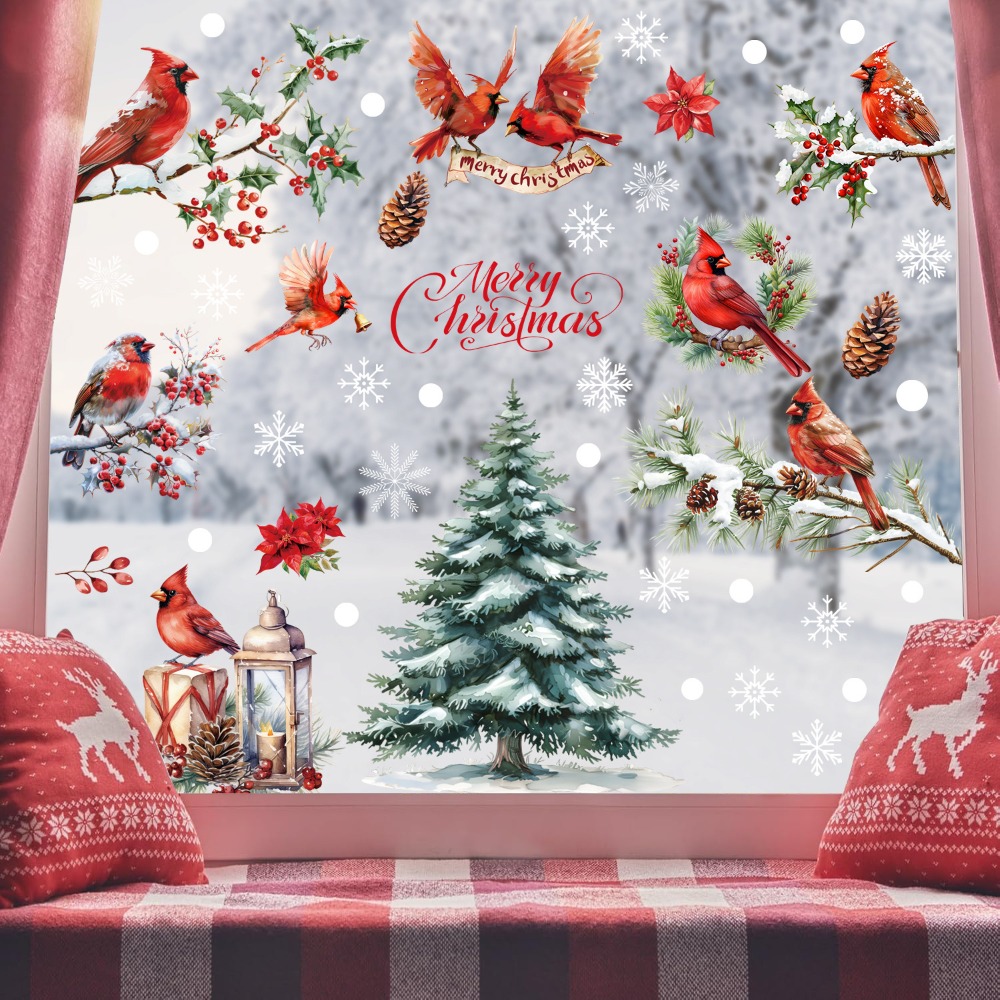 9pcs Christmas Window Decals C - Snowflake Window Decal ulasan dan harga