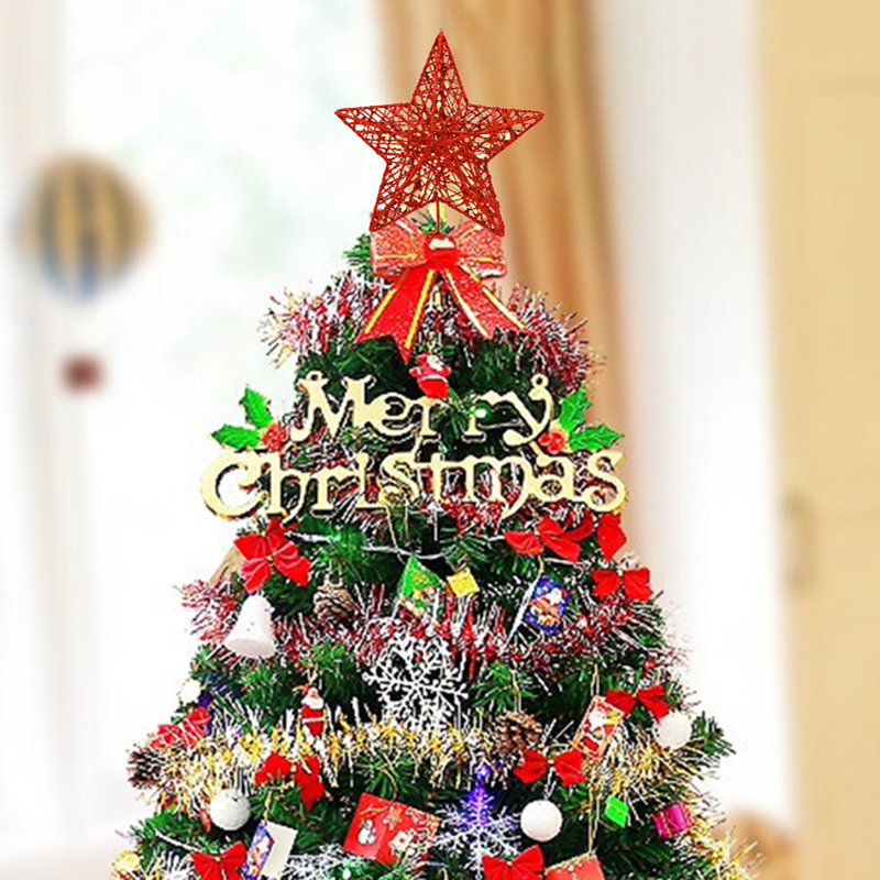 1pc Gold/Silver/Red/Blue Glitt - Star Tree Topper ulasan dan harga