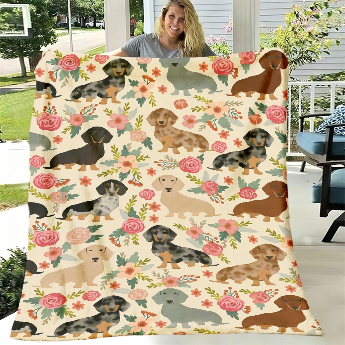 Cute Christmas Dachshund Dog B - Christmas Throw Blanket ulasan dan harga