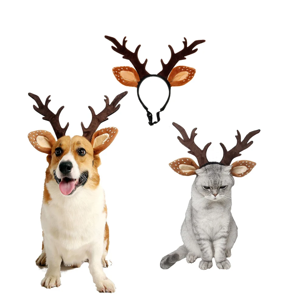 Dogs Headbands Deer Costume Ha - Reindeer Antlers Headband ulasan dan harga