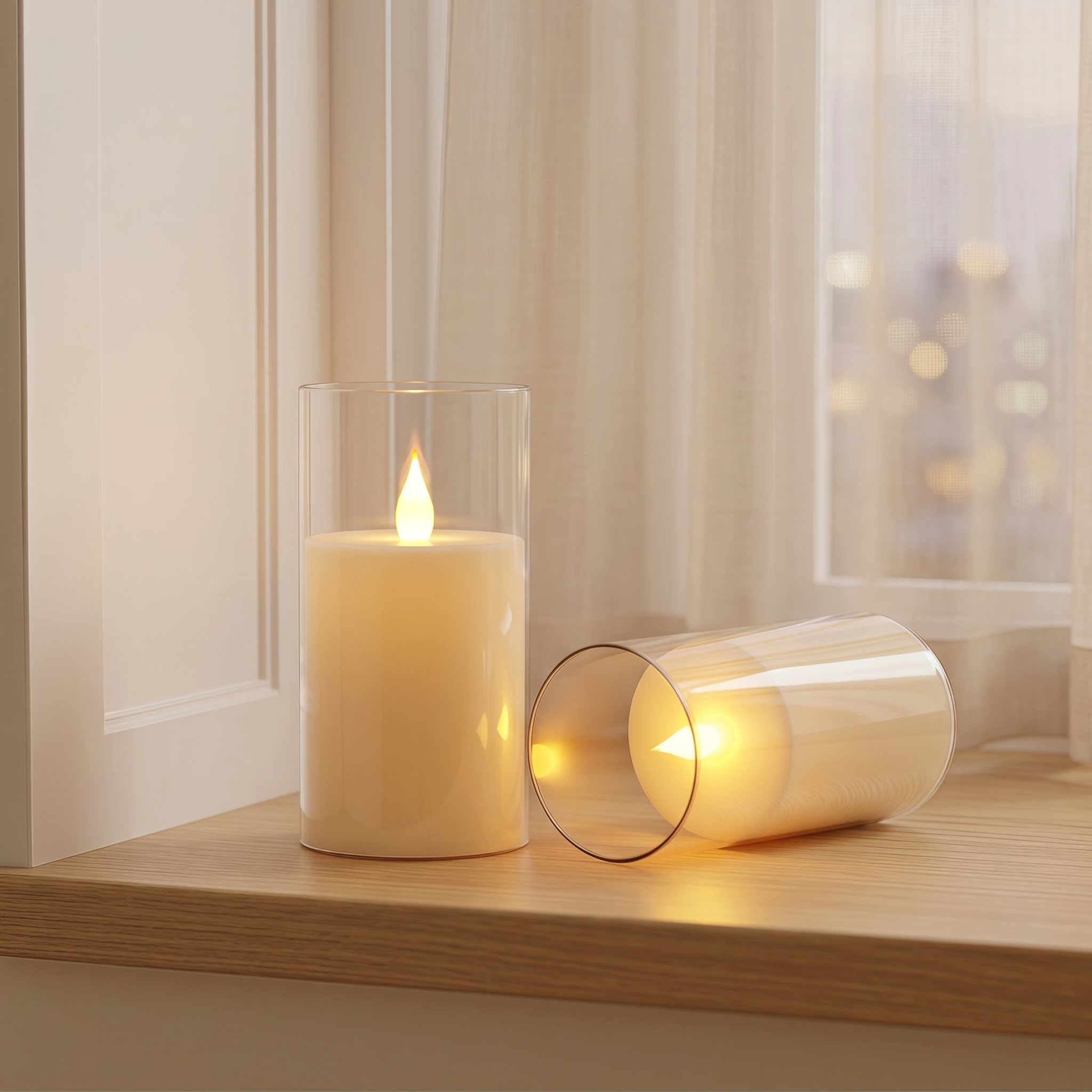 3-Piece LED Flame-Free Candle  - Holiday Candle Set ulasan dan harga