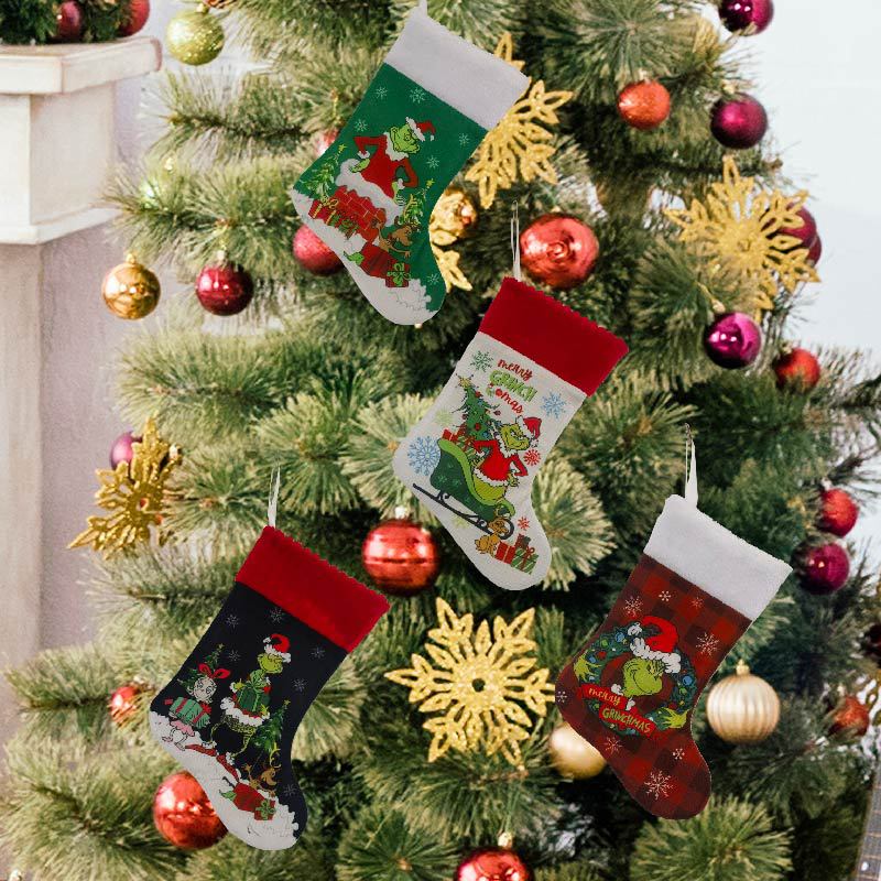 Christmas Stocking Grinch Sock - Christmas Stocking Hanging ulasan dan harga