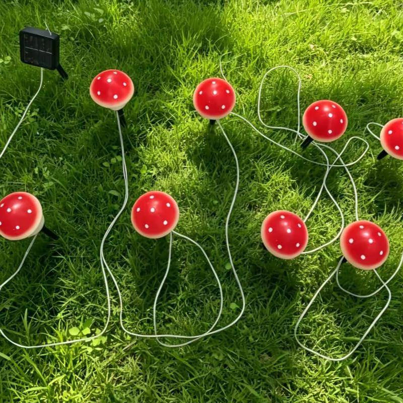 Solar Mushroom String Lights W - Christmas Lights Outdoor ulasan dan harga
