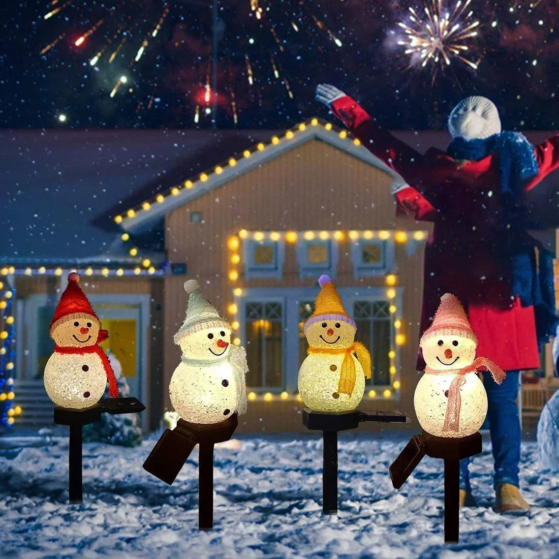 Christmas Snowman Solar Garden - Christmas Lights Outdoor ulasan dan harga
