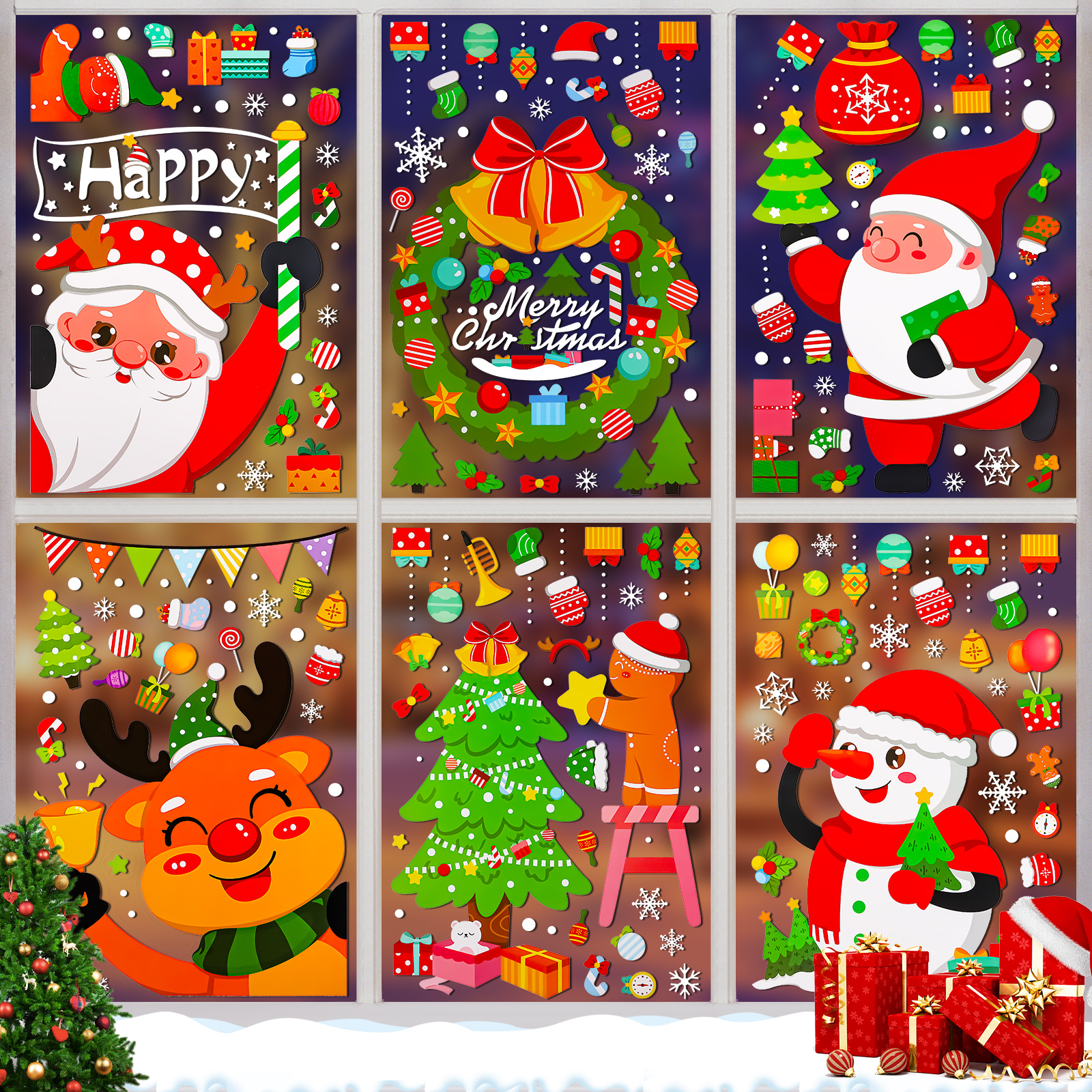 Removable Christmas PVC Static - Snowflake Window Decal ulasan dan harga