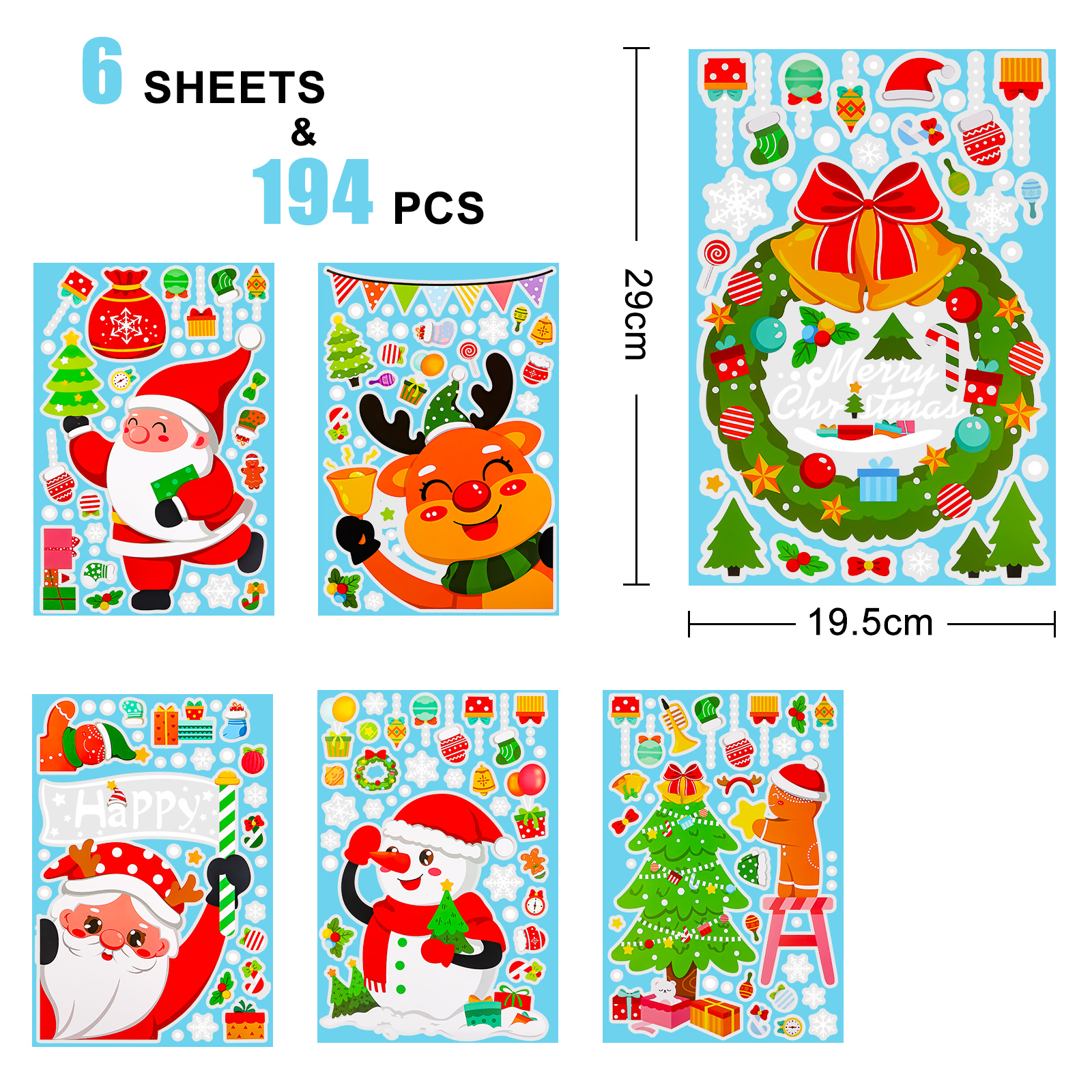 Removable Christmas PVC Static - Snowflake Window Decal ulasan dan harga