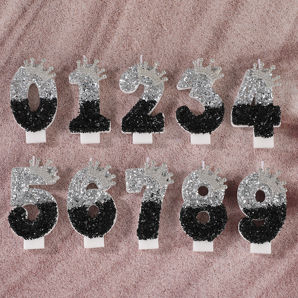 Black Silver Gradient Crown Ha - Holiday Candle Set ulasan dan harga