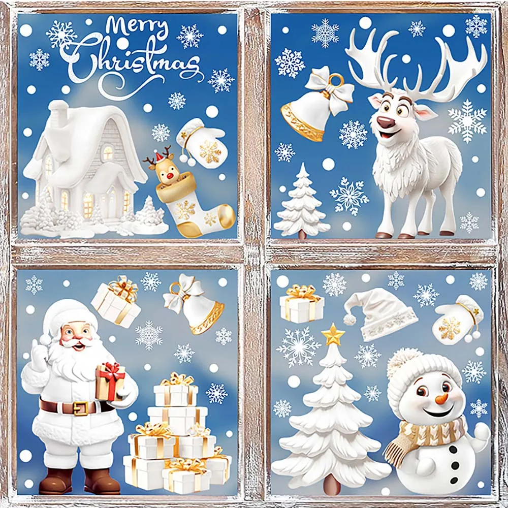 9pcs/set Christmas Window Stic - Snowflake Window Decal ulasan dan harga