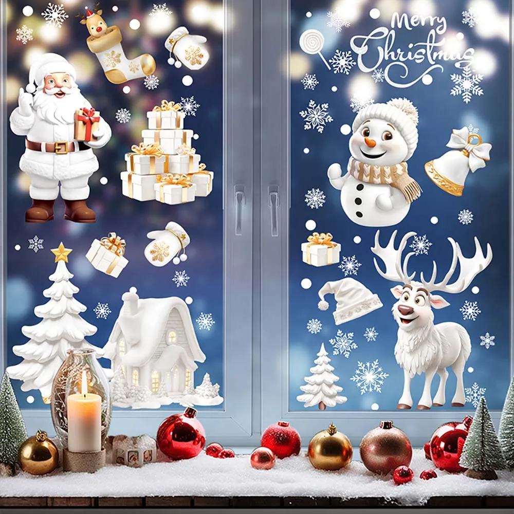 9pcs/set Christmas Window Stic - Snowflake Window Decal ulasan dan harga