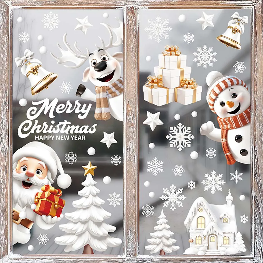 9pcs/set Christmas Window Stic - Snowflake Window Decal ulasan dan harga