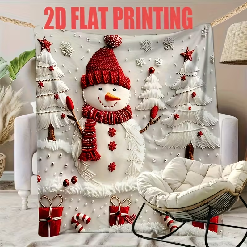 1pc Christmas Printed Flannel  - Christmas Throw Blanket ulasan dan harga