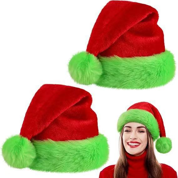 1 PCS/10 PCS Christmas Santa H - Santa Hat Plush ulasan dan harga