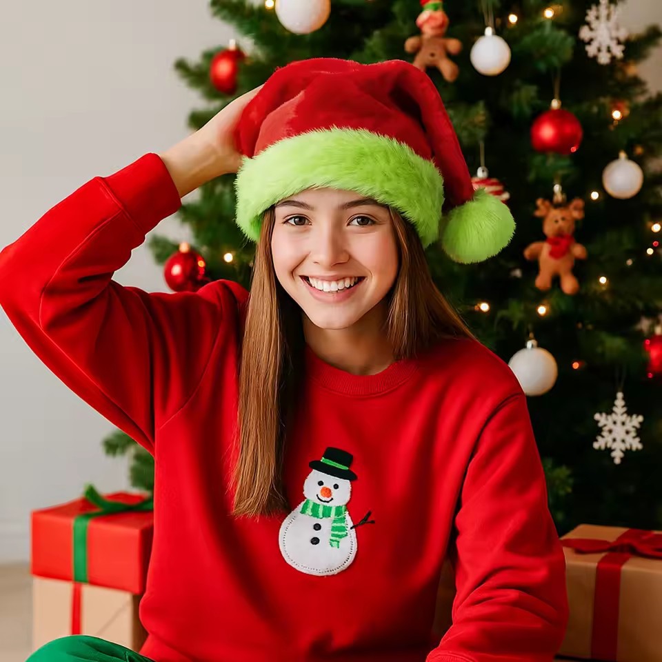 1 PCS/10 PCS Christmas Santa H - Santa Hat Plush ulasan dan harga